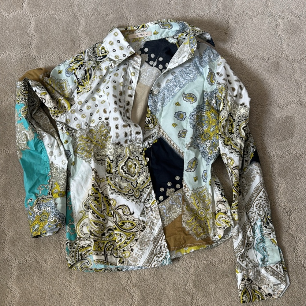 Etro Multicolor Patchwork Button Down Shirt - image 5